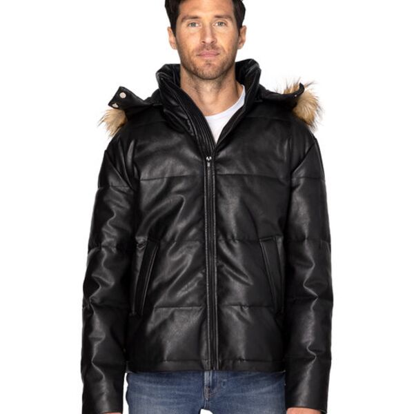 Unisex Vegan Leather Puffer Jacket Thumbnail